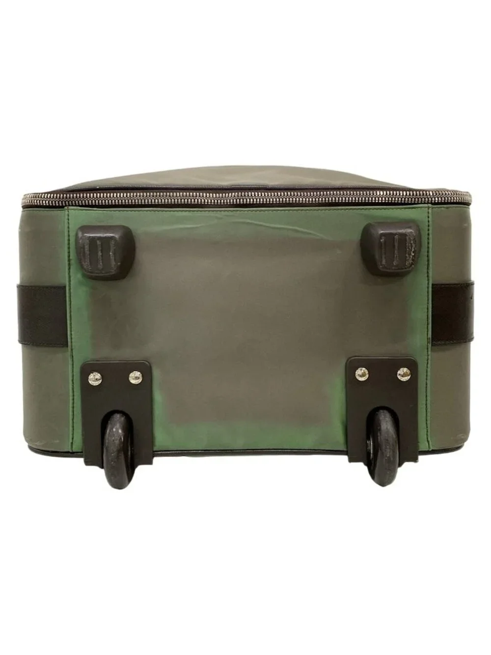 Prada Travel Bag Khaki Dark Brown Diamond No Lock Leather